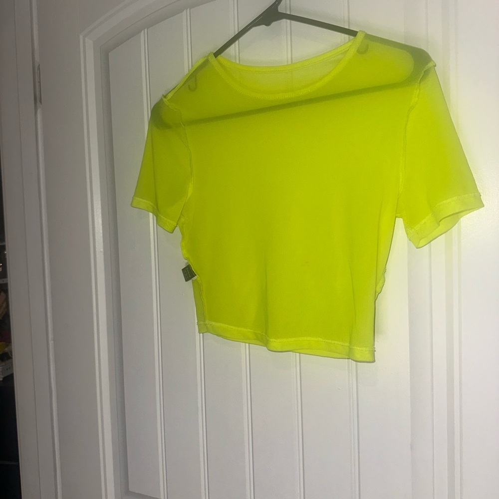 Neon Yellow Sheer Women's Top